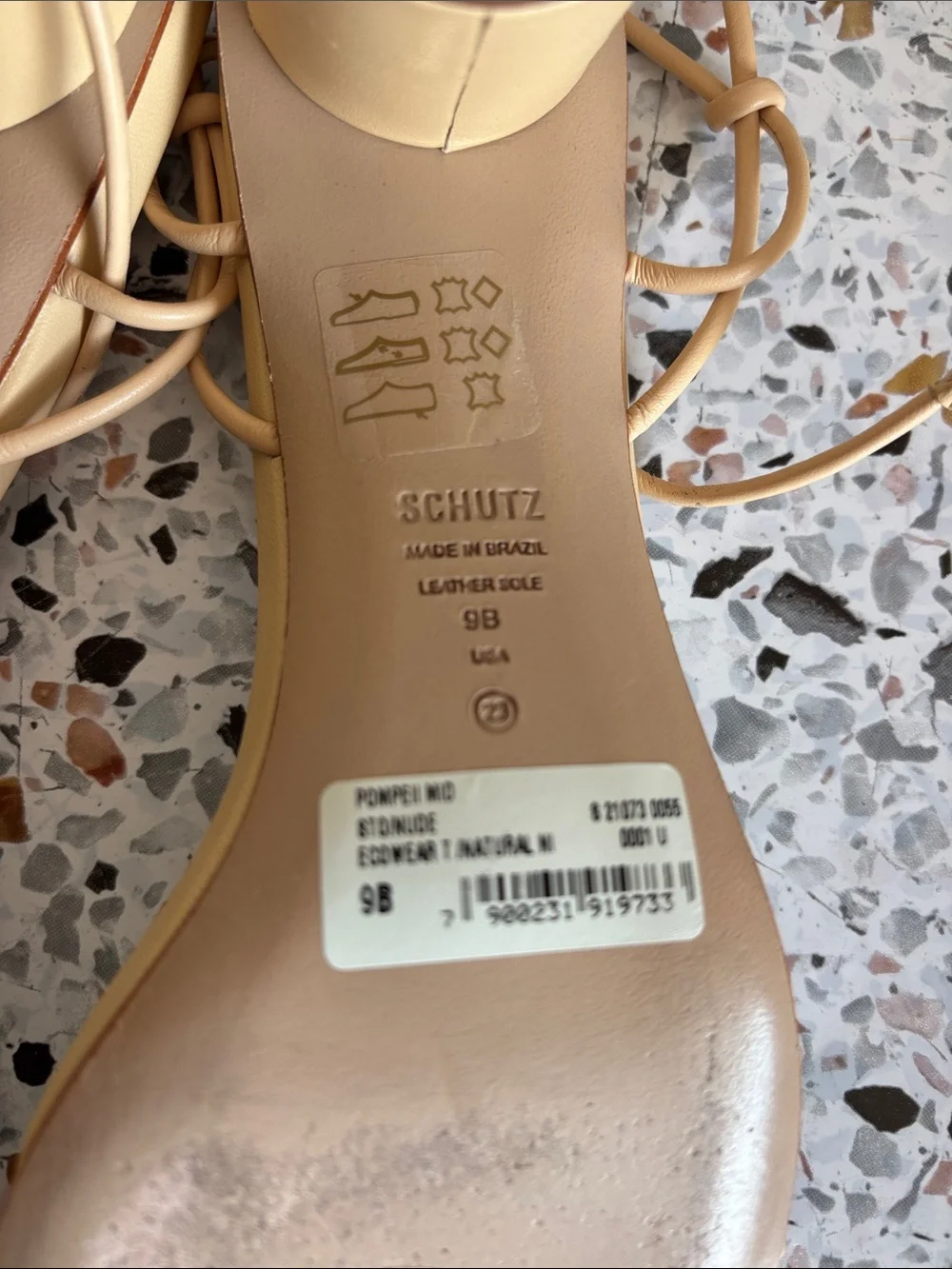 SCHUTZ Nude Beige Strappy Square-Toe Heels
